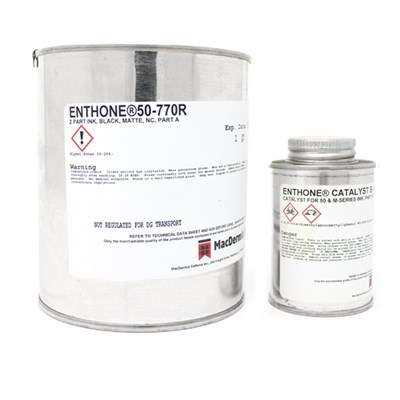 Enthone 50-770R CAT-L-INK Non-Conductive Matt Black Screen Printing Ink and Catalyst B13/28 A/B Kit (Part A=1USQ/Part B=4oz)